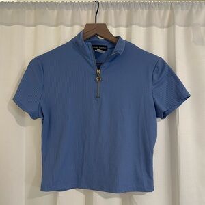 Perfectly Imperfect Blue Cropped Shirt